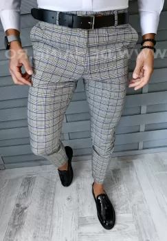 Pantaloni barbati eleganti in carouri B1740 i1-1 imagine