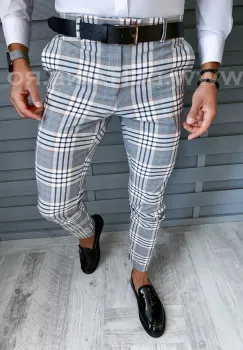 Pantaloni barbati eleganti in carouri B1743 I16-2 U4-1 imagine