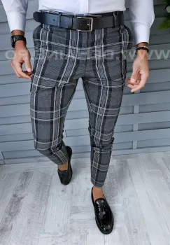 Pantaloni barbati eleganti in carouri B1877 B2-6 imagine