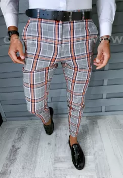 Pantaloni barbati eleganti in carouri B1889 i1-5 imagine