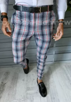 Pantaloni barbati eleganti in carouri B1937 i4-6 imagine