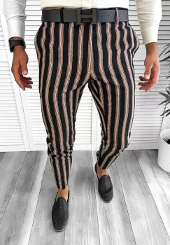 Pantaloni barbati eleganti in dungi B1883 F6-5.1 / 34-5 E~ imagine