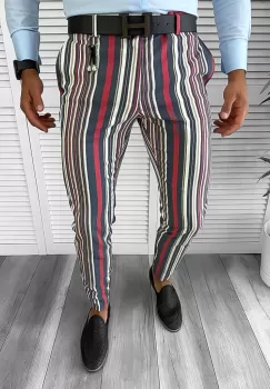 Pantaloni barbati eleganti in dungi B1907 8-4 E~ / F5-3  imagine