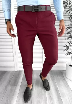 Pantaloni barbati eleganti regular fit grena B1769 14-5 E ~ imagine