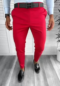 Pantaloni barbati eleganti rosii B1734 E 8-5 ~ imagine