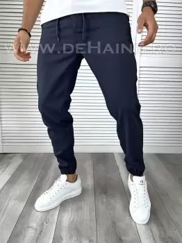 Pantaloni casual slim fit bleumarin B6287 B-6 imagine