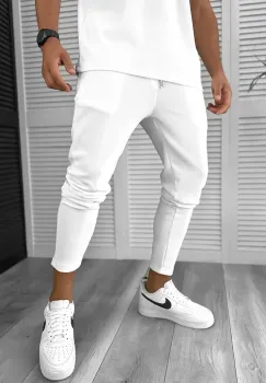 Pantaloni de trening barbati slim fit alb CU MIC DEF8206 P20-4.2 imagine