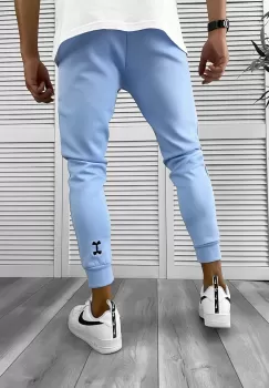 Pantaloni de trening bleu silon conici 12379 imagine