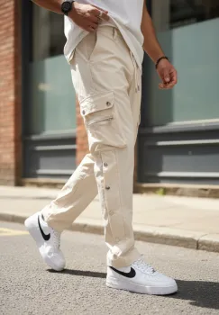 Pantaloni de trening cargo  bej  conici Y142 P18-5.2 imagine