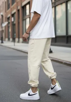 Pantaloni de trening cargo  bej  conici Y311 6-1.2 imagine