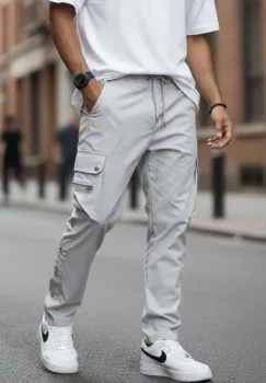 Pantaloni de trening cargo  gri  conici Y142 imagine