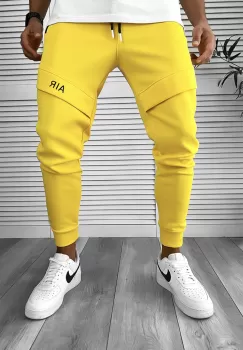 Pantaloni de trening galbeni conici 10236 imagine