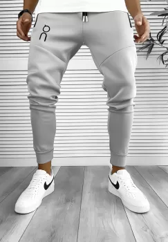 Pantaloni de trening gri conici 12260 imagine