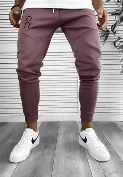 Pantaloni de trening maro conici 12260 imagine