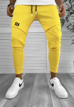 Pantaloni de trening mustar conici 12259 imagine