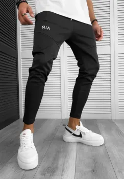 Pantaloni de trening negri conici 10237 Y19 imagine