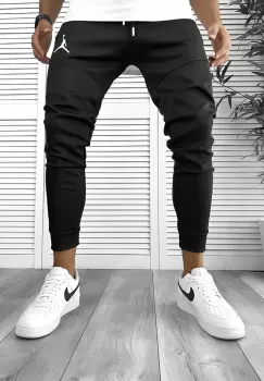 Pantaloni de trening negri conici 12361 imagine