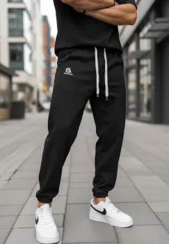 Pantaloni de trening negri conici GG107 imagine