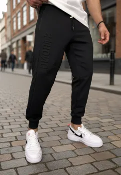 Pantaloni de trening negri conici GG23 imagine