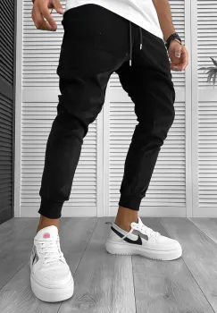 Pantaloni de trening negri conici k475 106-2 imagine