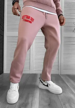 Pantaloni de trening roz conici k170 O2-5.2 imagine