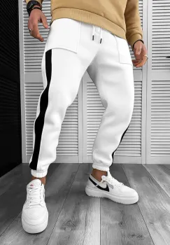 Pantaloni de trening vatuiti albi 887 i7-2 imagine