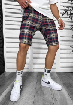 Pantaloni scurti casual carouri 13329 imagine