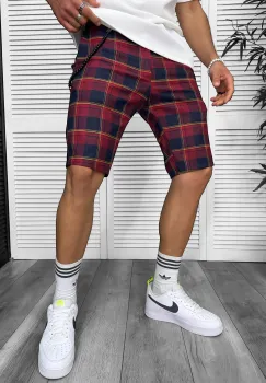 Pantaloni scurti casual carouri 13333 imagine