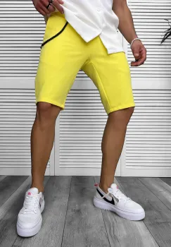 Pantaloni scurti casual galbeni 13058 imagine