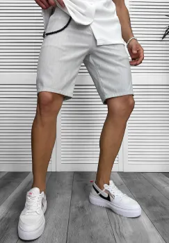 Pantaloni scurti casual gri deschis 13058 imagine