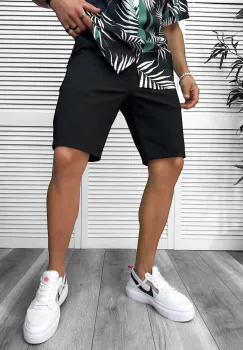 Pantaloni scurti casual  negri 13058 imagine