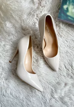 Pantofi eleganti dama cu toc subtire bej GH105 imagine