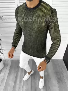 Pulover barbati gros slim fit gri T3544 83-1 imagine