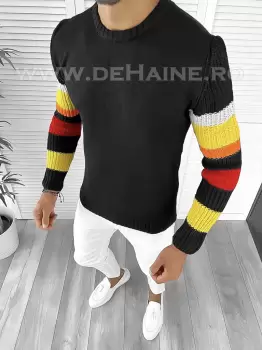 Pulover barbati gros slim fit negru T3588 109-1 2 3.4*/U3 imagine