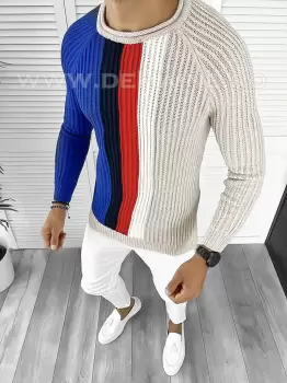 Pulover barbati gros slim fit T3578 107-1 imagine