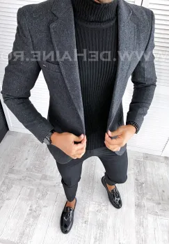 Sacou barbati gri slim fit B2516 P20-2.2 imagine