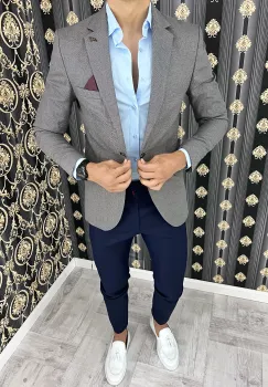 Sacou barbati slim fit 01 D3-4.2 imagine