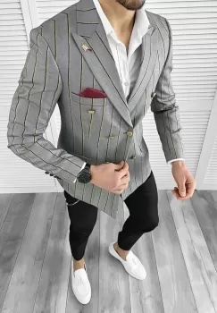 Sacou barbati slim fit 1057 imagine