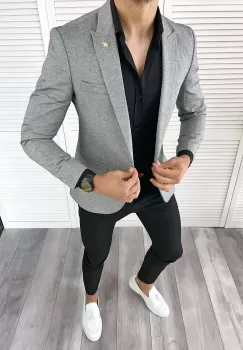 Sacou barbati slim fit 11984 imagine