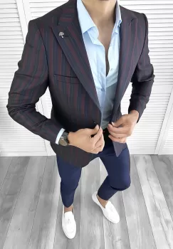 Sacou barbati slim fit 12015 imagine