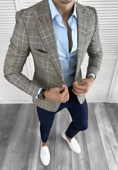 Sacou barbati slim fit 12024 imagine