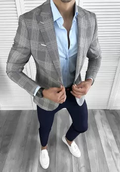 Sacou barbati slim fit 12027 imagine
