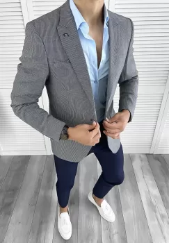 Sacou barbati slim fit 12034 imagine