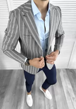 Sacou barbati slim fit 12037 imagine