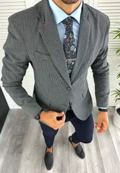 Sacou barbati slim fit 12837 D4-5.1 imagine