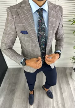 Sacou barbati slim fit 12839 D4-5.1 imagine