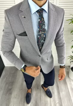 Sacou barbati slim fit 12843 D4-5.1 imagine