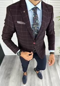 Sacou barbati slim fit 12845 38-5 E~ imagine