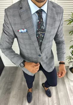 Sacou barbati slim fit 12849 N7-3 imagine