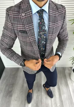 Sacou barbati slim fit 12853 D4-5.1 imagine